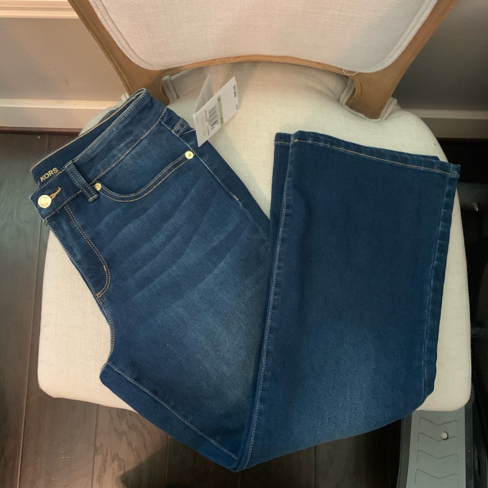 Michael kors cropped jean flared bottom NWT 8,10